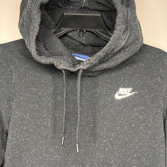 Nike Women's Speckle Funnel Neck Hoodie Black Size Medium - Picture 2 of 9
